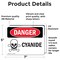 Signmission Cyanide Danger Sign, Vinyl Decal, 7in W x 5in L, 2PK OS-2PACK-DS-D-57-L-2004 - alternate 2